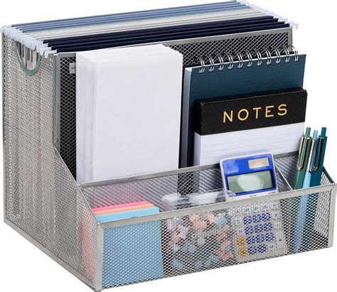 metal box for desktop|Mind Reader Metal Desktop Organizer Vertical File .